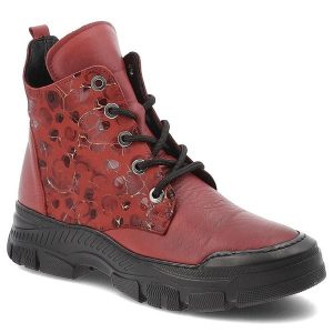 Czerwone Botki Artiker Stylowe Obuwie Damskie. Czerwone botki ARTIKER, bez wzorów, ze skóry, bez obcasa, bez zapięcia. Za 263,99 zł.