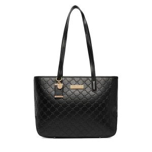 Torebka Nine West. Czarne shopper bag Nine West, bez wzorów, bez dodatków. Za 279,99 zł.