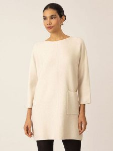 APART Sukienka dzianinowa w kolorze beżowym rozmiar: M. Brązowe sukienki Apart, na co dzień, m, bez wzorów, z dzianiny, bez kołnierzyka, bez ramiączek, midi, proste. Za 192,79 zł.