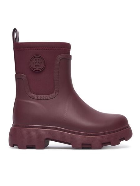 Tommy Hilfiger Kalosze Th Stamp Warm Ankle Rain Boot FW0FW09544 Bordowy. Czerwone kalosze TOMMY HILFIGER, bez wzorów, z syntetyku. Za 440,99 zł.