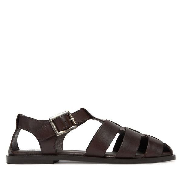 Sandały Beverly Hills Polo Club. Brązowe sandały Beverly Hills Polo Club, bez wzorów, bez obcasa, na płaskiej podeszwie, bez zapięcia. Za 259,99 zł.