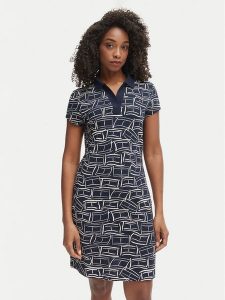 Tommy Hilfiger Sukienka codzienna 1985 Pique WW0WW49719 Granatowy Regular Fit. Niebieskie kombinezony TOMMY HILFIGER, xs, bez wzorów, z bawełny, bez kołnierzyka, bez ramiączek. Za 489,99 zł.