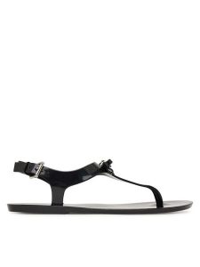 MICHAEL Michael Kors Sandały Eva Thong 40S6EVFA1Q Czarny. Czarne sandały MICHAEL Michael Kors, bez wzorów, z syntetyku, bez obcasa, na płaskiej podeszwie, bez zapięcia. Za 479,99 zł.