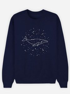 WOOOP Bluza "Whale Constellation" w kolorze granatowym rozmiar: S. Niebieskie bluzy Wooop, s, bez wzorów, z bawełny, bez kaptura. Za 83,03 zł.