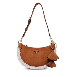 Torebka Guess. Brązowe torebki klasyczne Guess, z aplikacjami, bez dodatków. Za 494,99 zł.