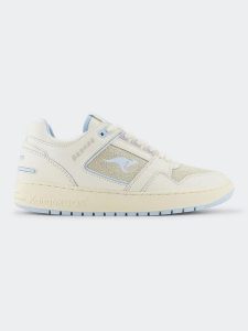 Kangaroos Skórzane sneakersy "Hot Shot LO x GRAMPS" w kolorze błękitno-beżowym rozmiar: 41. Brązowe trampki KangaROOS, bez wzorów, z materiału, bez zapięcia. Za 244,95 zł.
