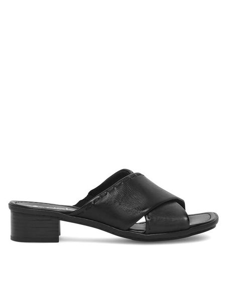 Rieker Klapki 62690-00 Czarny. Czarne klapki Rieker, bez wzorów, ze skóry, bez obcasa. Za 279,99 zł.