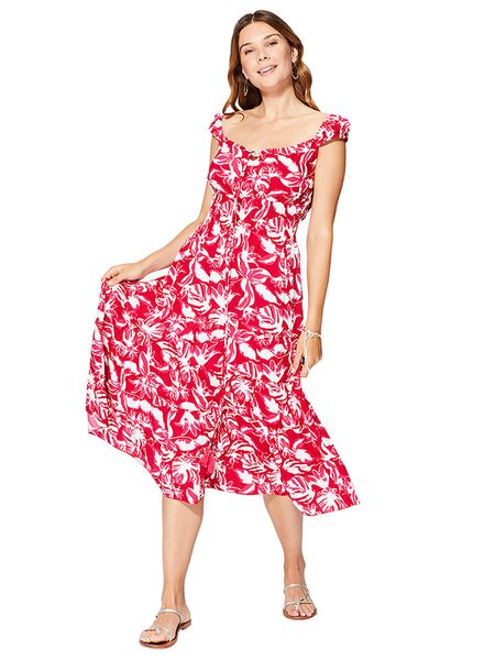 Ipanima Sukienka w kolorze czerwonym rozmiar: 34/36. Czerwone sukienki Ipanima, na co dzień, bez wzorów, z wiskozy, klasyczne, bez kołnierzyka, bez ramiączek, maxi, proste. Za 136,45 zł.