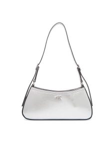 Calvin Klein Torebka Ck Metallic Small Shoulder Bag LV04F3304G Srebrny. Szare torebki klasyczne Calvin Klein, bez wzorów, ze skóry, bez dodatków. Za 409,99 zł.