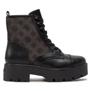 Botki Guess. Czarne botki Guess, z aplikacjami, bez obcasa, na płaskiej podeszwie, bez zapięcia. Za 539,99 zł.