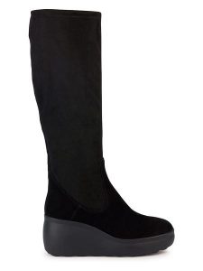 Geox Kozaki "Spherica Ec9" w kolorze czarnym na koturnie rozmiar: 41. Czarne kozaki Geox, na zimę, bez wzorów, z materiału, bez obcasa, na koturnie, bez zapięcia. Za 478,62 zł.