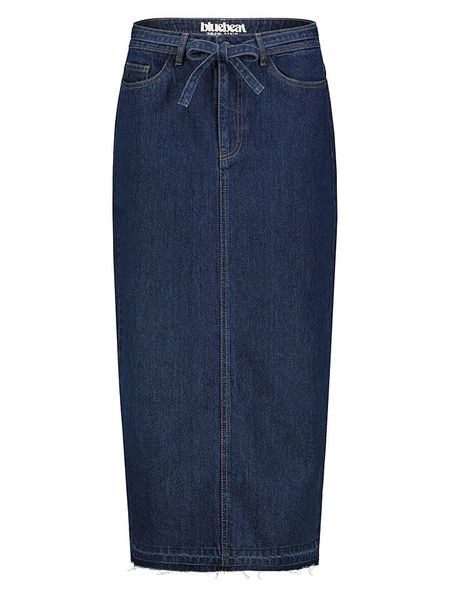 Sublevel Spódnica dżinsowa w kolorze granatowym rozmiar: L. Niebieskie spódnice Sublevel, l, z aplikacjami, z bawełny, klasyczne, midi. Za 117,73 zł.