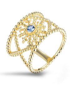 DI GIORGIO Pozłacany pierścionek ze spinelem rozmiar: 58. Żółte pierścionki DI GIORGIO, z spinelem, pozłacane. Za 117,99 zł.