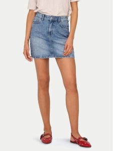ONLY Spódnica jeansowa Stella 15339630 Niebieski Regular Fit. Niebieskie spódnice ONLY, s, bez wzorów, z bawełny. Za 139,99 zł.