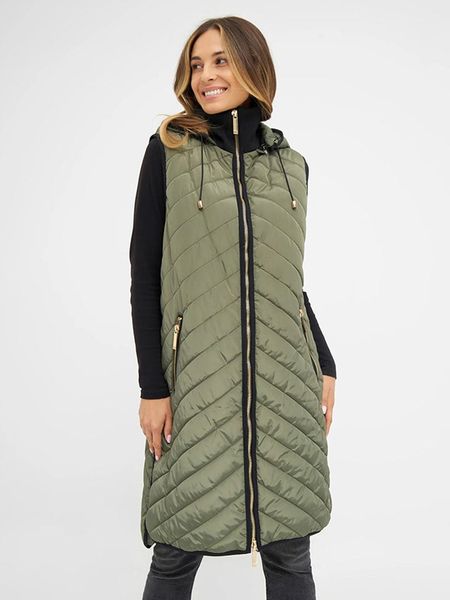 TicketWOMAN Kamizelka pikowana "Karinie" w kolorze khaki rozmiar: 38. Brązowe kamizelki TicketWOMAN, bez wzorów, bez kołnierzyka, bez ramiączek, bez kaptura. Za 196,24 zł.