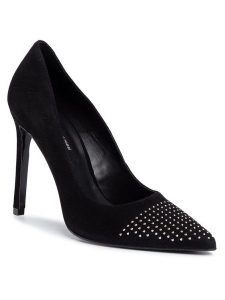 Gino Rossi Szpilki DCK318-MIYA Czarny. Czarne szpilki Gino Rossi, bez wzorów, ze skóry, bez obcasa. Za 349,99 zł.