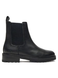 JOOP! Sztyblety 4140007708 Czarny. Czarne botki JOOP!, bez wzorów, ze skóry, bez obcasa, na płaskiej podeszwie, bez zapięcia. Za 279,00 zł.