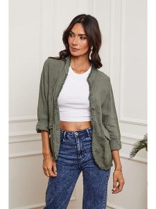 Joséfine Lniany kardigan w kolorze khaki rozmiar: XL. Brązowe kardigany Joséfine, ze lnu. Za 128,25 zł.