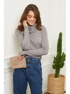 Soft Cashmere Golf w kolorze szarym rozmiar: 34/36. Szare golfy Soft Cashmere, bez wzorów, z kaszmiru. Za 129,95 zł.