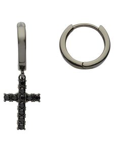 U.S. Polo Assn. Kolczyki-kreole z kryształami rozmiar: onesize. Czarne kolczyki U.S. Polo Assn., z kryształem, metalowe. Za 96,37 zł.