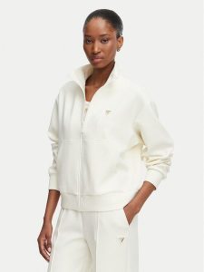 Guess Bluza V6YQ17 K4313 Kremowy Regular Fit. Białe bluzy Guess, s, z aplikacjami, z syntetyku, bez kaptura. Za 394,99 zł.