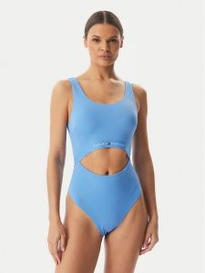 Tommy Hilfiger Strój kąpielowy UW0UW06367 Niebieski jasny. Niebieskie stroje jednoczęściowe TOMMY HILFIGER, bez wzorów, z syntetyku. Za 369,99 zł.