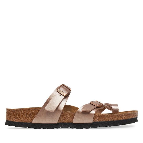 Japonki Birkenstock. Czerwone klapki Birkenstock, bez wzorów, bez obcasa. Za 399,99 zł.