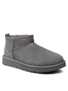 Ugg Śniegowce W Classic Ultra Mini 1116109 Szary. Szare buty zimowe Ugg, ze skóry, bez obcasa, bez zapięcia. Za 769,00 zł.