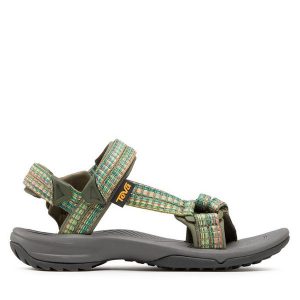Sandały Teva. Zielone buty trekkingowe Teva, bez wzorów, bez obcasa, bez zapięcia. Za 269,99 zł.