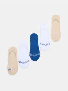 Skarpetki stopki z morskim motywem 5 pack - beżowy. Brązowe skarpetki Sinsay, bez wzorów. Za 12,99 zł.