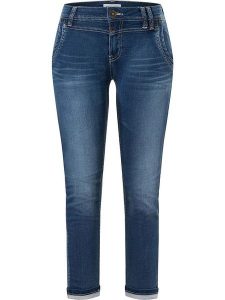 Timezone Dżinsy "Nali" - Slim fit - w kolorze niebieskim rozmiar: W29. Niebieskie jeansy Timezone, z aplikacjami. Za 166,88 zł.