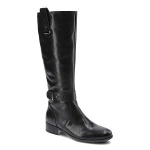Czarne Kozaki Lemar Damskie Eleganckie Obuwie. Czarne kozaki Lemar, bez wzorów, ze skóry, bez obcasa, na obcasie, bez zapięcia. Za 269,00 zł.
