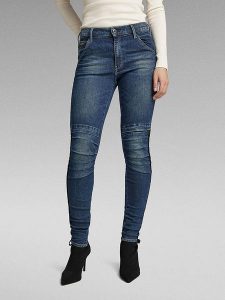 G-Star Dżinsy "1914" - Skinny fit - w kolorze granatowym rozmiar: W26/L30. Niebieskie jeansy G-Star, z aplikacjami, z podwyższonym stanem. Za 219,60 zł.