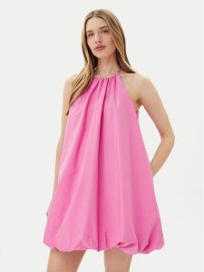 Rinascimento Sukienka koktajlowa CFC0124139003 Różowy Regular Fit. Czerwone kombinezony Rinascimento, xl, bez wzorów, z bawełny, wizytowe, bez kołnierzyka, bez ramiączek. Za 249,99 zł.