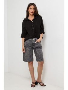 Lin Passion Lniana koszula w kolorze czarnym rozmiar: 38/40. Czarne koszule Lin Passion, bez wzorów, z koronki, bez kołnierzyka, bez ramiączek. Za 143,99 zł.