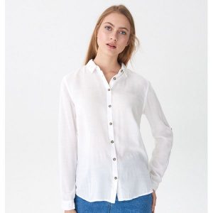 Koszula basic - Biały. Koszule marki House. Za 45,99 zł.