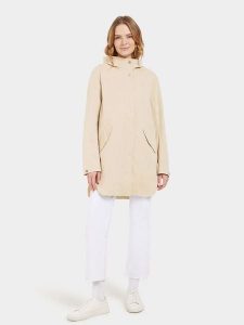 Didriksons Parka "Naomi" w kolorze beżowym rozmiar: 40. Brązowe płaszcze Didriksons, bez wzorów, bez kaptura. Za 344,95 zł.