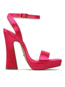 DeeZee Sandały LS5878-01 Różowy. Czerwone sandały DeeZee, bez wzorów, z materiału, bez obcasa, na słupku, bez zapięcia. Za 179,99 zł.