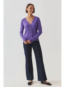TATUUM Kardigan w kolorze fioletowym rozmiar: M. Różowe kardigany Tatuum, ze splotem. Za 106,95 zł.