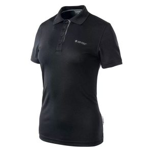 Koszulka polo damska Hi-Tec Lady Site - czarna, Rozmiar L. Czarne bluzki Hi-tec, l, bez wzorów, z poliesteru, bez kołnierzyka, bez ramiączek. Za 39,99 zł.