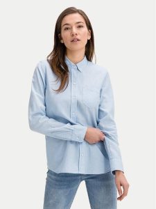 Gap Koszula 269247-00 Niebieski Regular Fit. Niebieskie koszule GAP, xs, bez wzorów, z bawełny, bez kołnierzyka, bez ramiączek. Za 139,99 zł.