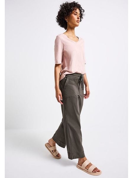 Street One Spodnie w kolorze antracytowym rozmiar: W34/L28. Czarne spodnie z wysokim stanem Street One, bez wzorów, z materiału, z podwyższonym stanem. Za 145,26 zł.