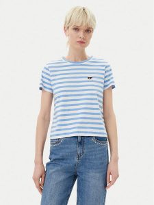 KARL LAGERFELD T-Shirt A1W17099 Niebieski Regular Fit. Niebieskie t-shirty KARL LAGERFELD, xl, bez wzorów, z bawełny, bez kołnierzyka, bez ramiączek. Za 229,99 zł.