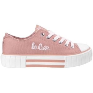 Buty Lee Cooper W LCW-23-31-1804LA różowe. Czerwone trampki bez wzorów, z gumy, bez zapięcia. Za 208,97 zł.