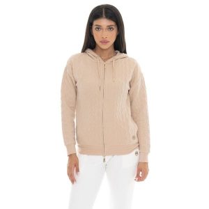 Leone 1947 Braid Damen, Bluza z geflochtenem Stoff, Kapuze, Reißverschluss. Brązowe bluzy LEONE 1947 APPAREL, bez wzorów, z bawełny, bez kaptura. W wyprzedaży za 191,56 zł.