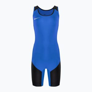 Kombinezon damski Nike Weightlifting Singlet. Niebieskie kombinezony Nike, bez wzorów, sportowe, bez kołnierzyka, bez ramiączek. Za 329,99 zł.