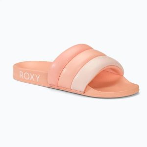 Klapki damskie ROXY Puff It. Brązowe klapki Roxy, bez wzorów, bez obcasa. Za 119,99 zł.