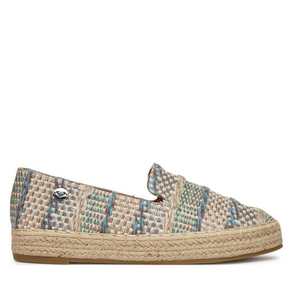 Espadryle Roxy. Niebieskie espadryle Roxy, bez wzorów, bez obcasa. Za 99,99 zł.