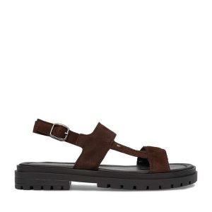 Sandały Lasocki. Brązowe sandały Lasocki, bez wzorów, bez obcasa, na płaskiej podeszwie, bez zapięcia. Za 169,99 zł.