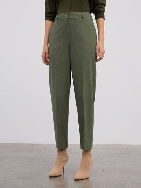 BGN Spodnie w kolorze zielonym rozmiar: 38. Brązowe spodnie z wysokim stanem BGN, bez wzorów, z materiału, z podwyższonym stanem. Za 149,31 zł.